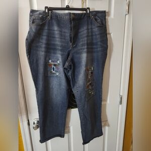 Women's Blue Distressed Jeans